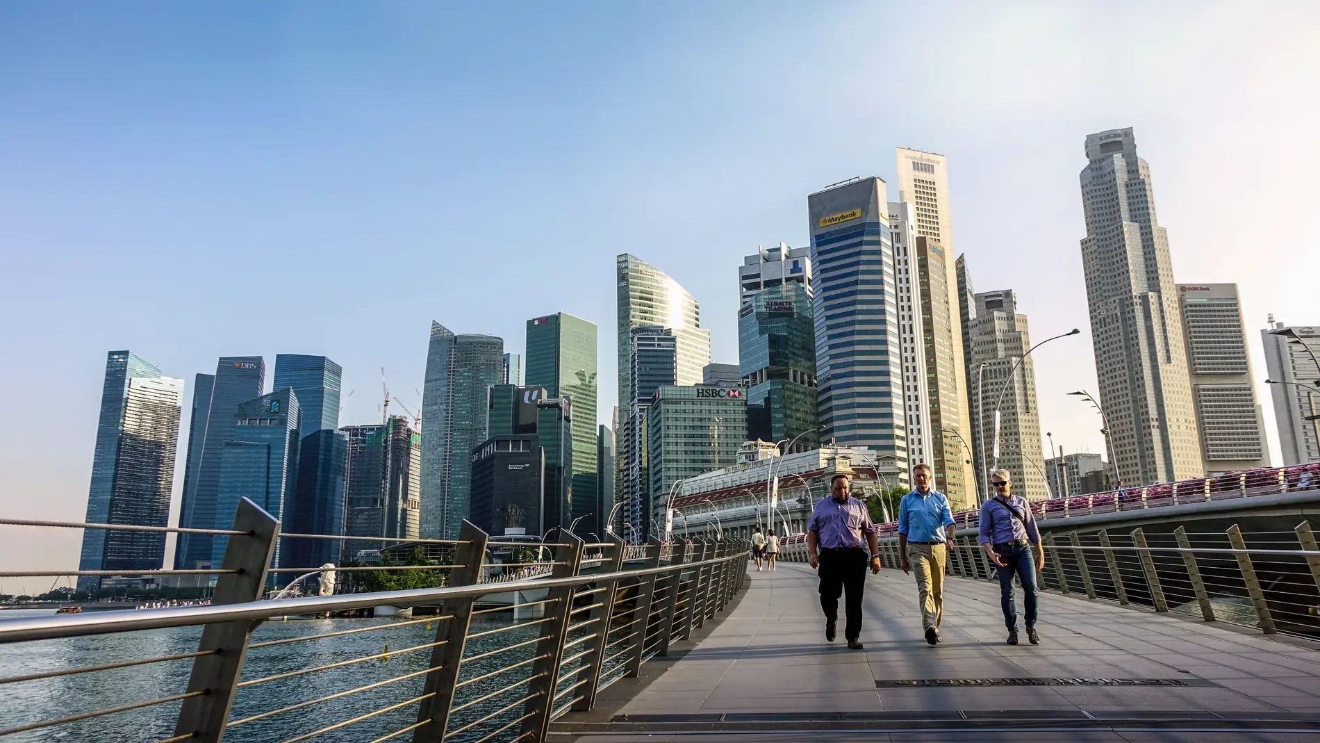 Singapore's Marina Bay skyline viewed across the water